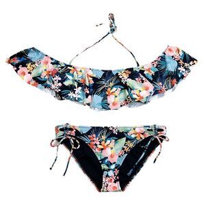 Raisins Coconut Grove Black Tropical Bikini Size Medium